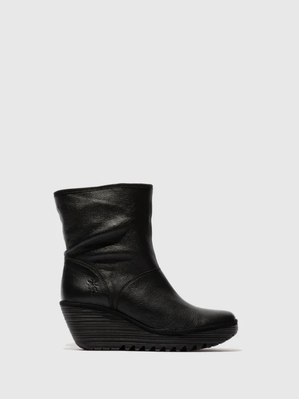 Zip Up Ankle Boots YAXO594FLY DUBLIN BLACK