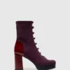 Zip Up Ankle Boots EVIK353FLY PURPLE/INT.RUST/NAVY