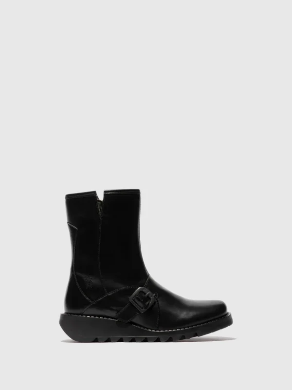 Buckle Ankle Boots SABE013FLY BLACK