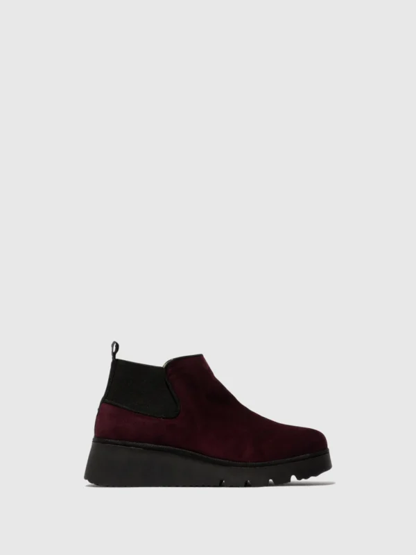 Elasticated Ankle Boots PADA403FLY KID SUEDE WINE