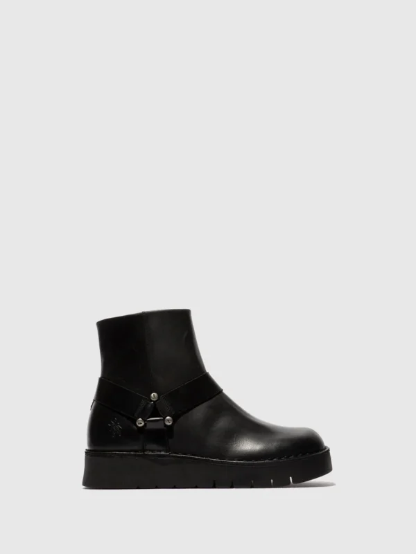 Zip Up Ankle Boots REWI197FLY BLACK