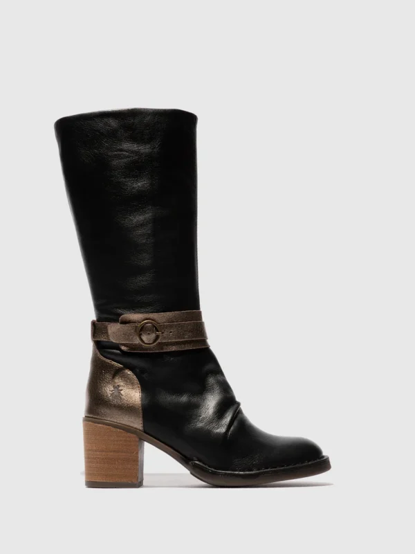Buckle Boots BEIF165FLY BLACK/DK GOLD